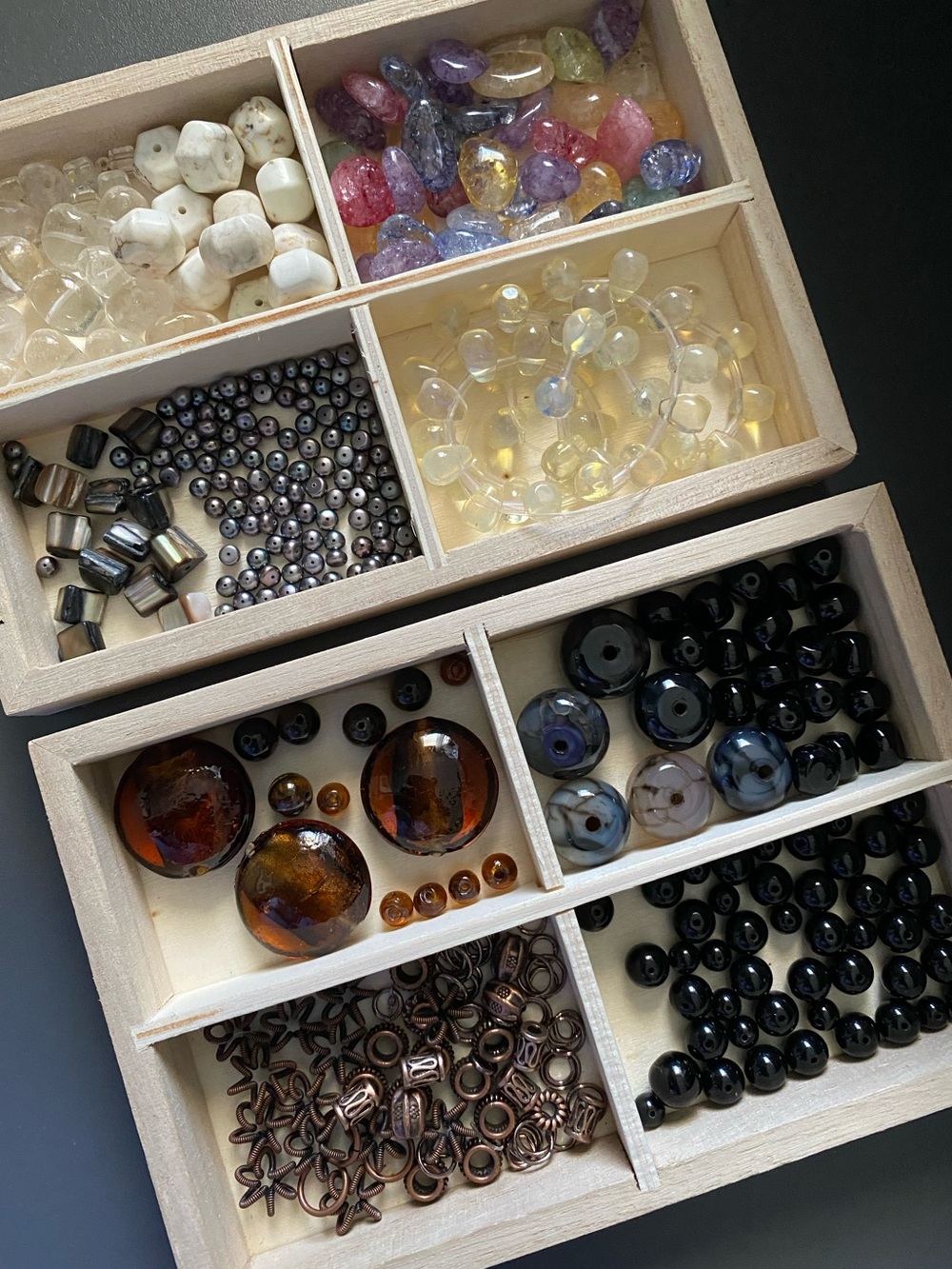 Assorted Beads Natural Stone Beads Glass Beads Freshwater Pearl Beads Lot